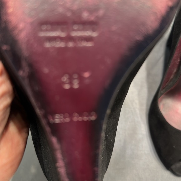 Miu Miu Black Swede Wedge Heel, sz 39 - Picture 6 of 7